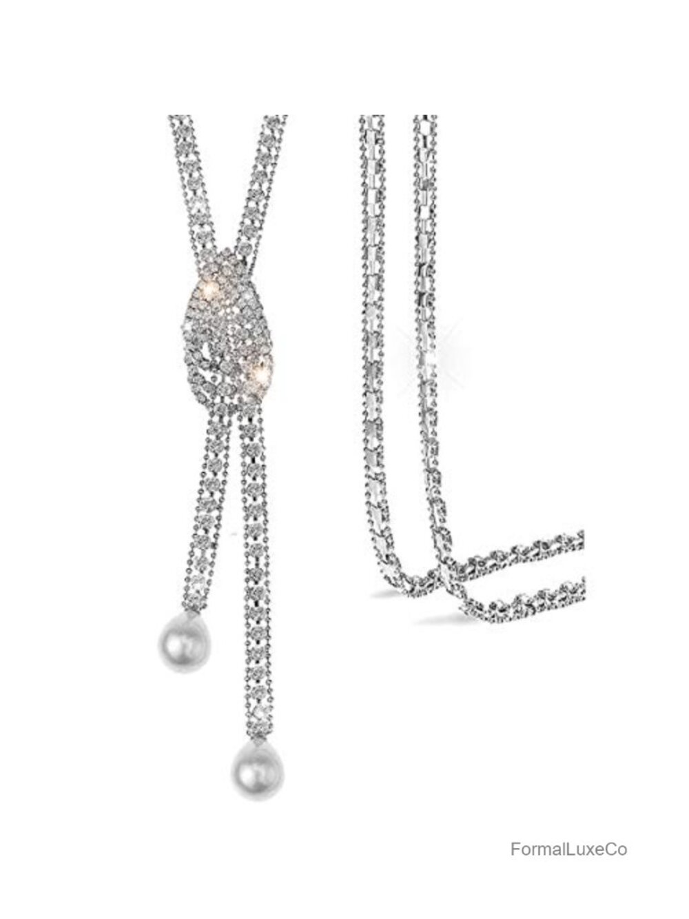 Trendy Crystal Long Necklace All-Match Sweater Chain